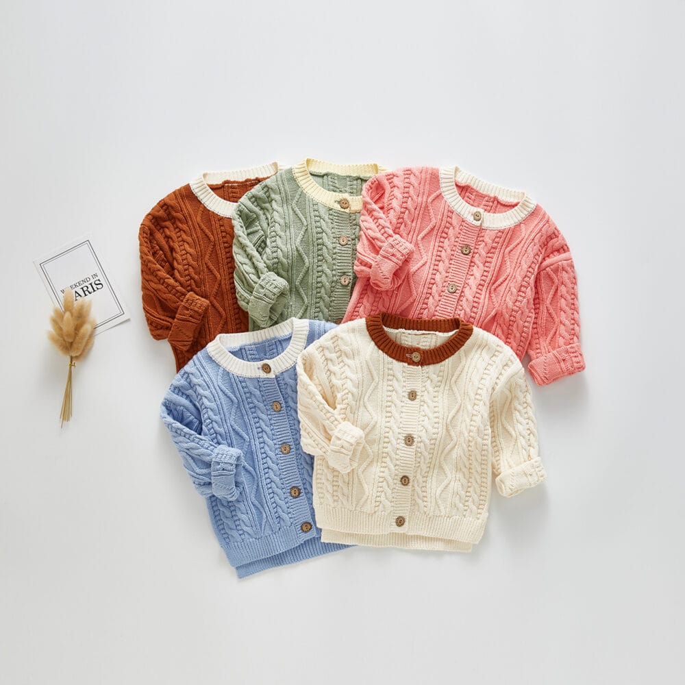Cardigan in maglia intrecciata