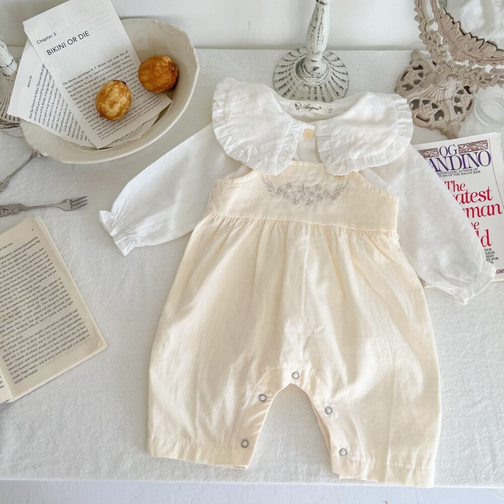 Tutina con bretelle neonata - immagine 2
