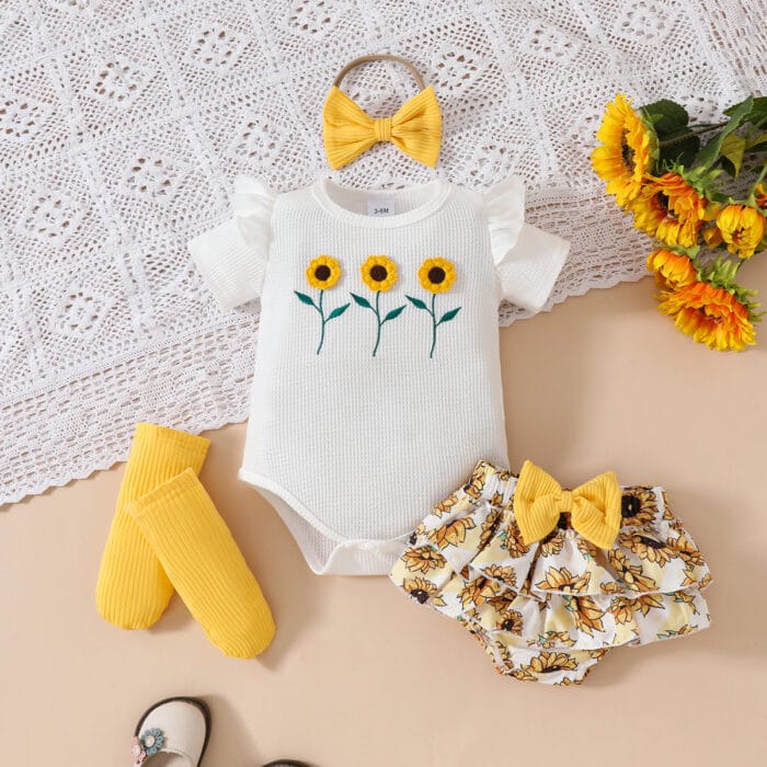 Set floarea-soarelui pentru fetițe